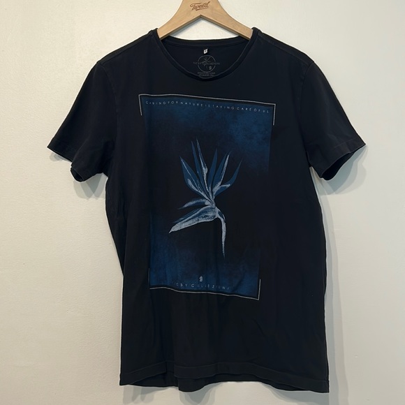 Casual black men’s T-shirt - Picture 1 of 2